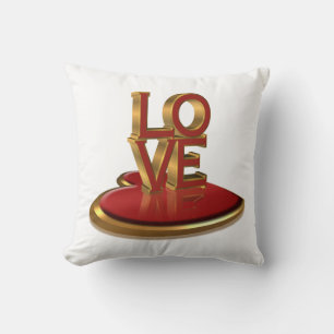 "LOVE" 3 dimensional look throw pillow