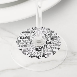 Love 3 wine glass tag