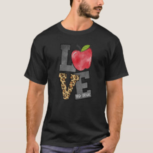 Love 3rd Grade Teacher Third Grade Teacher Apple L T-Shirt
