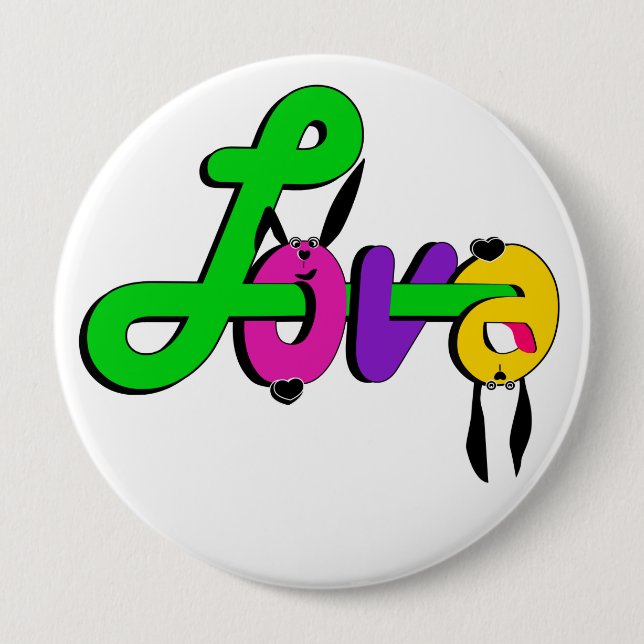 Love 4 Inch Round Button (Front)