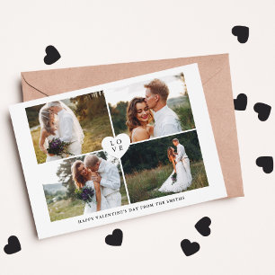 "Love" 4 Photo Gallery Valentines Day Holiday Card