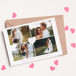 "Love" 4 Photo Gallery Valentines Day Holiday Card