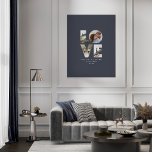 Love 4 photo modern minimal personalised gift blue canvas print<br><div class="desc">Love 4 photo simple modern minimal personalised anniversary,  wedding,  birthday or Christmas gift for the one you love. Modern petrol blue colour is fully customisable.</div>