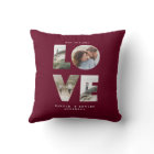 Love 4 photo simple modern personalised burgundy