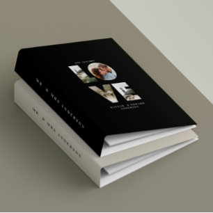 Love 4 photo simple modern personalised gift black binder