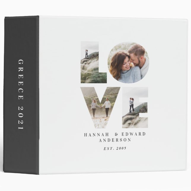 Love 4 photo simple modern personalised gift faux binder (Front/Spine)