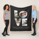 Love 4 photo simple modern personalised gift fleec fleece blanket<br><div class="desc">Love 4 photo simple modern personalised anniversary,  wedding,  birthday or Christmas gift for the one you love. Modern elegant stylish grey photo collage design.</div>