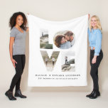 Love 4 photo simple modern personalised gift fleece blanket<br><div class="desc">Love 4 photo simple modern personalised anniversary,  wedding,  birthday or Christmas gift for the one you love. Modern elegant stylish grey photo collage design.</div>