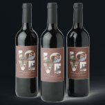 Love 4 photo simple modern personalised gift wine<br><div class="desc">Love 4 photo simple modern personalised anniversary,  wedding,  birthday or Christmas gift for the one you love.</div>