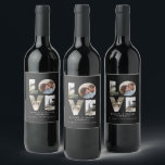 Love 4 photo simple modern personalised gift wine<br><div class="desc">Love 4 photo simple modern personalised anniversary,  wedding,  birthday or Christmas gift for the one you love.</div>