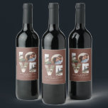 Love 4 photo simple modern personalised gift wine label<br><div class="desc">Love 4 photo simple modern personalised anniversary, wedding, birthday or Christmas gift for the one you love.</div>
