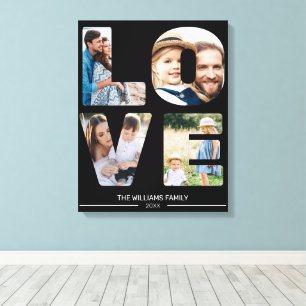 Love 4 Photo Simple Modern Personalized Gift  Canvas Print