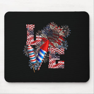 Love - 4th of July Mouse Pad