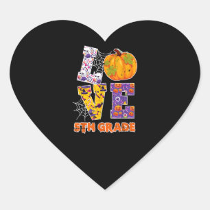 Love 5th Grade Teacher School Halloween Gift Heart Sticker