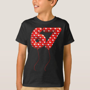 Love 67 Heart Balloons Number 67 Valentines Day Te T-Shirt