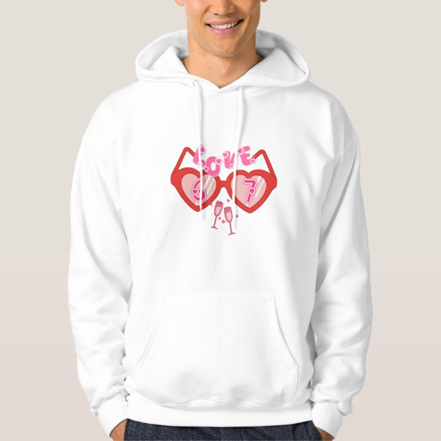 Love 67 Valentine Heart Sunglasses Hoodie (Front)