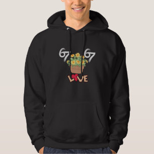Love 67 Yellow Flower Pot Art Hoodie