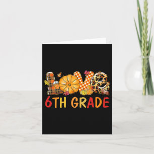 Love 6th Grade Autumn Fall Pumpkin For Teachers Th Card