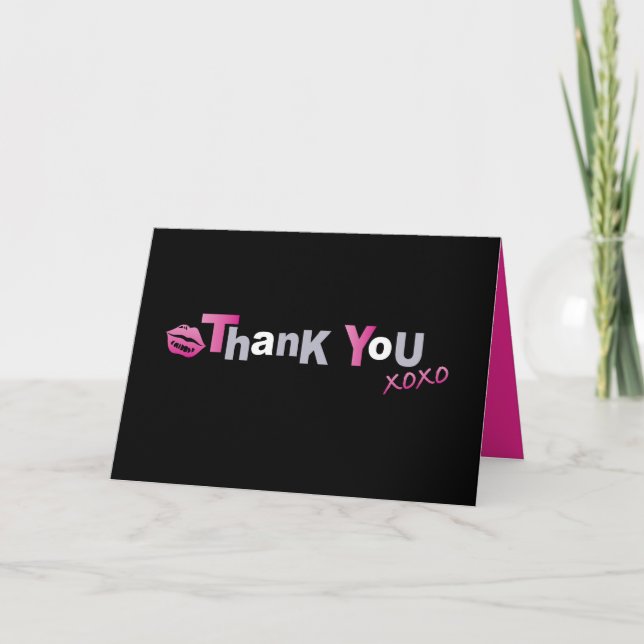 LOVE 7 KISSES Carte de remerciement Bat mitzvah (Devant)