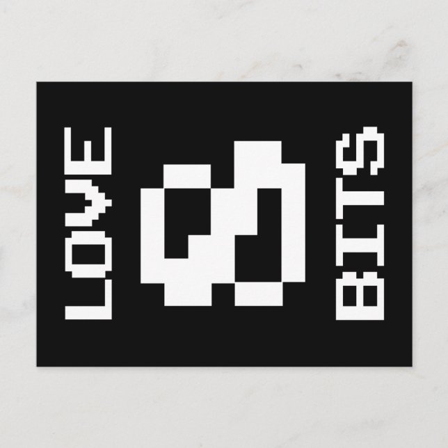 Love 8 Bits Postcard (Front)