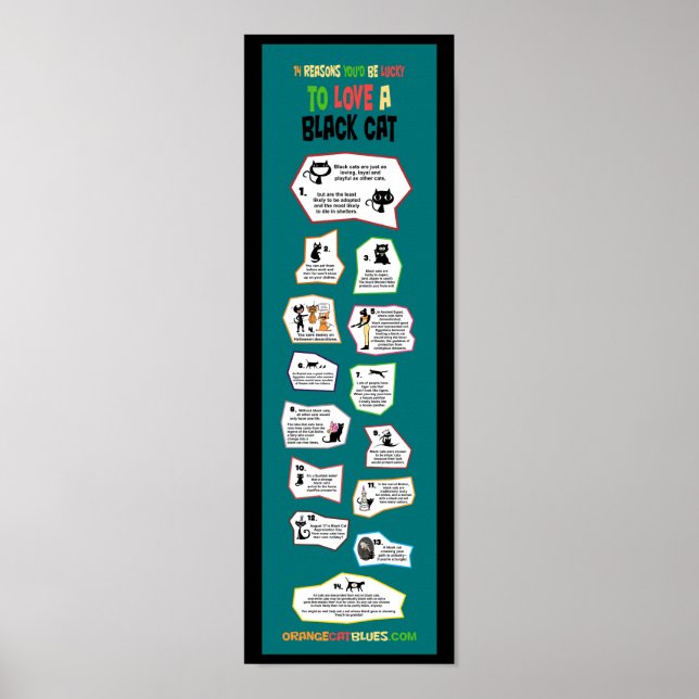Love a Black Cat Discount Tiny Infographic Poster (Front)