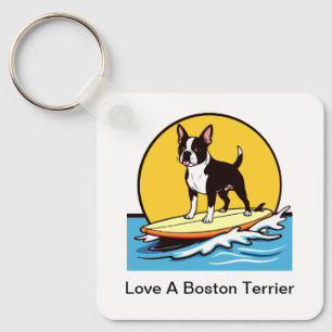 Love A Boston Terrier Dog Keychain