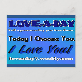 Love A Day Postcard-Blue Postcard