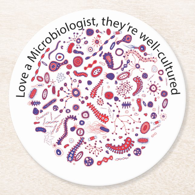 Love a Microbiologist Round Paper Coaster (Front)
