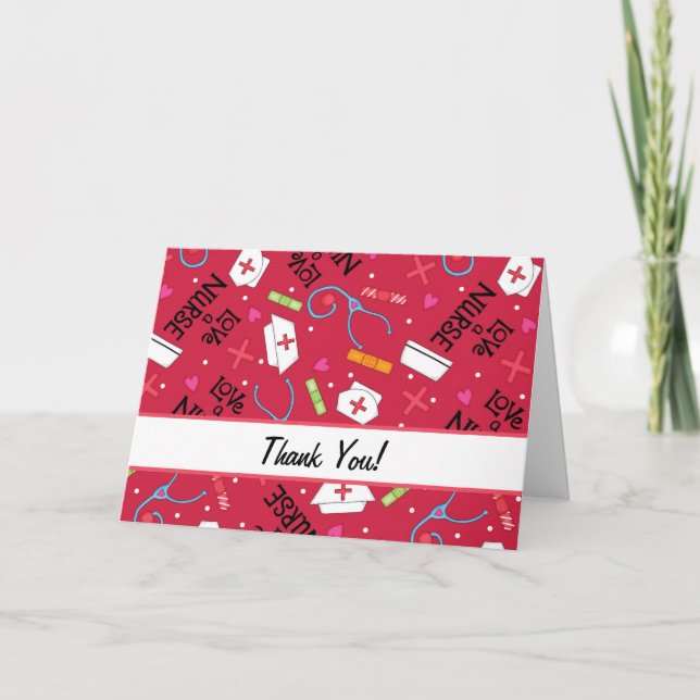 Love a Nurse Thank You Medical Art Red (Front)