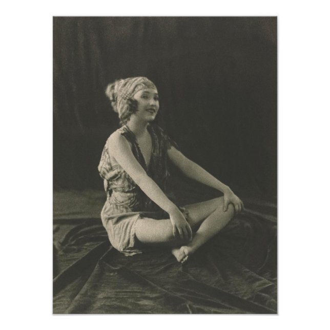 Love a Poor Maid Girl Sitting Cross Legs Photo Print (Front)