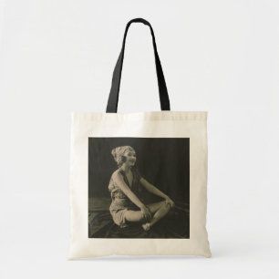 Love a Poor Maid Girl Sitting Cross Legs Tote Bag