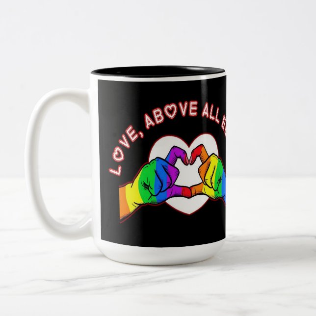 Love Above All Else Two-Tone Coffee Mug (Left)