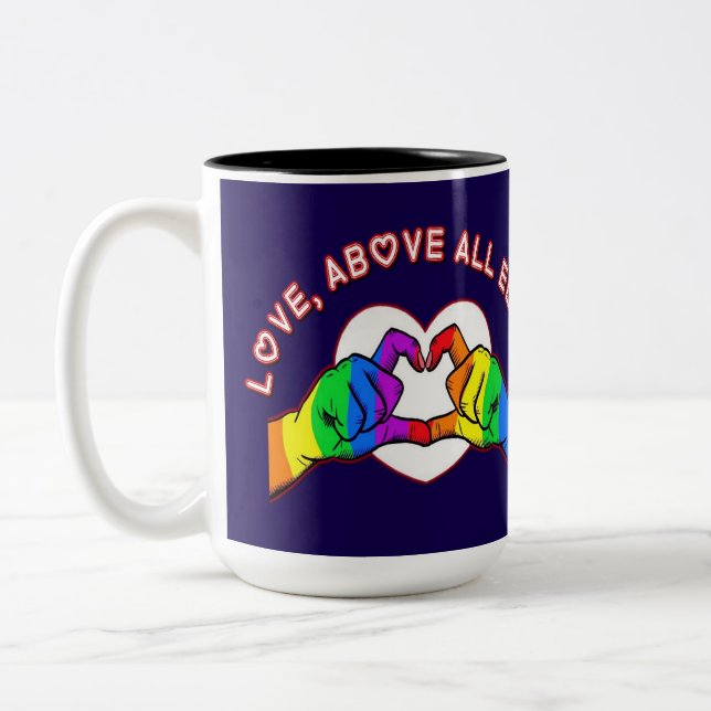 Love Above All Else Two-Tone Coffee Mug (Left)