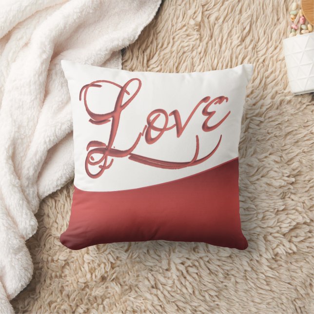 Love Abstract | Modern Casual Hand-Lettered Script Throw Pillow (Blanket)