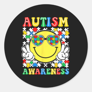 Love Accept Understand Autism Awareness Support Sq Classic Round Sticker