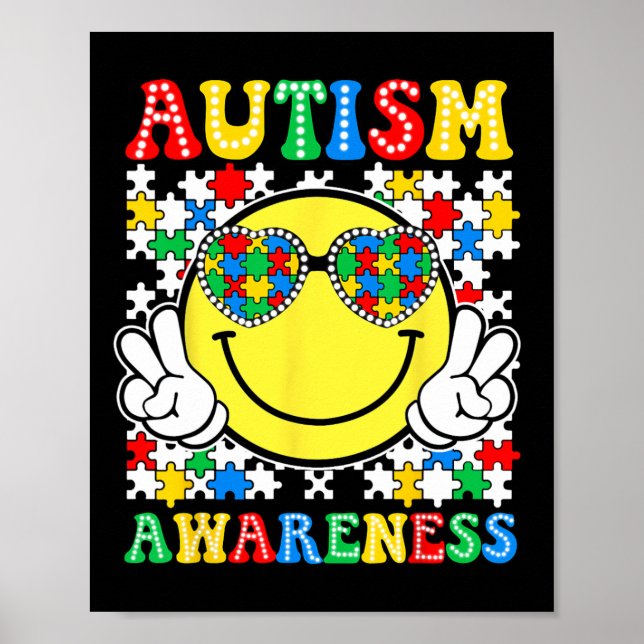 Love Accept Understand Autism Awareness Support Sq Poster (Front)