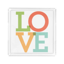 LOVE acrylic serving tray