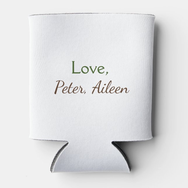 love add name simple minimal editable text rustic can cooler (Front)