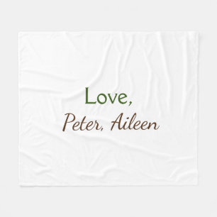 love add name simple minimal editable text rustic fleece blanket