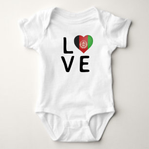 Love - Afghanistan Flag Baby Bodysuit