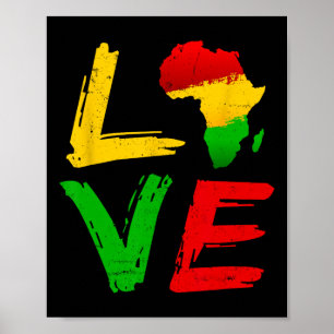 Love Africa Black History Month African American J Poster