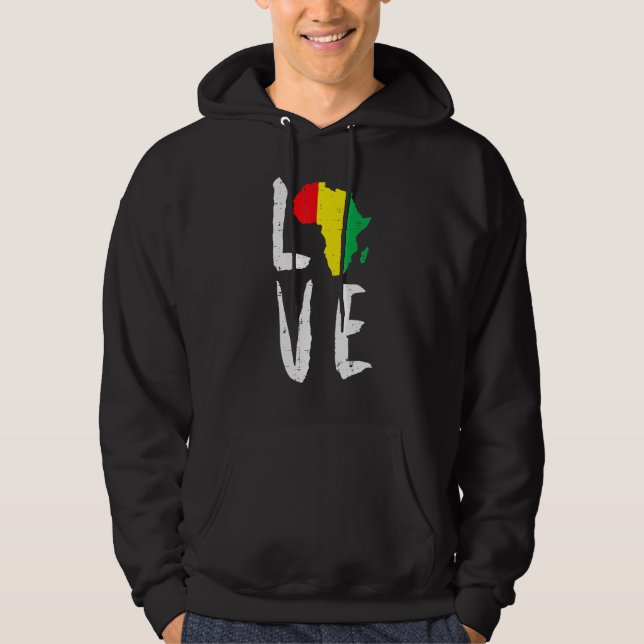 Love Africa Black History Month African American M Hoodie (Front)