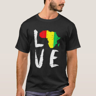 Love Africa Black History Month African American M T-Shirt