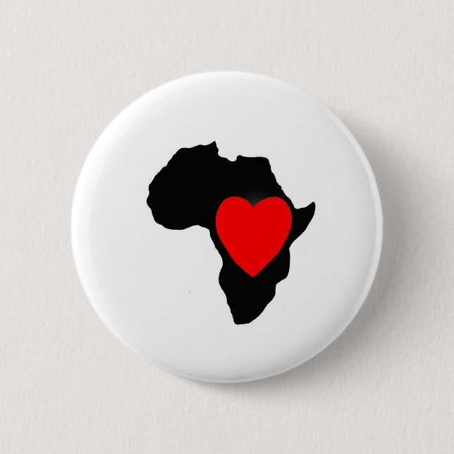 LOVE Africa Button, Africa, Button, 2 Inch Round Button (Front)