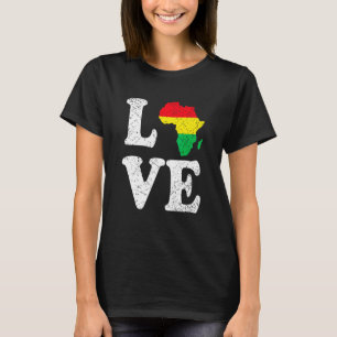Love Africa Continent Map Pride African American R T-Shirt