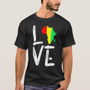 LOVE Africa Map Black History Month African Pride  T-Shirt