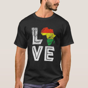 LOVE Africa Map Black History Month Men Women Afri T-Shirt