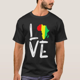LOVE Africa Map Black History Month Men Women Kids T-Shirt