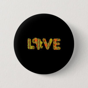 Love Africa Map Kente Cloth African American Pride 2 Inch Round Button