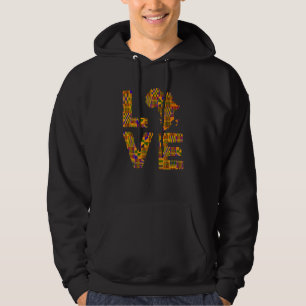 Love Africa Map Kente Print for African American P Hoodie